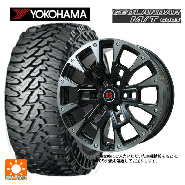 【6/22 20時〜 全品P5倍＆クーポン】スズキ ジムニーシエラ(74系)用 225/75R16 115/112Q ヨコハマ ジオランダー M/T G003 正規品 # ビックウェイ ビーラグナス ビーアールディー ブラックポリッシュ/ブラッククリア 新品サマータイヤホイール 4本セット