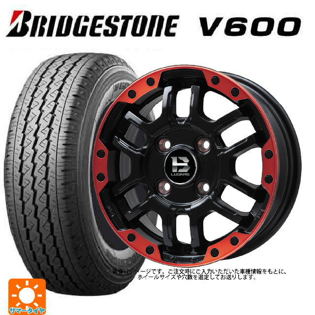 【6/11 1:59迄 全品ポイント5倍】スズキ ジムニーノマド(JC74W)用 195/80R15 107/105L ブリヂストン V600 正規品 # ビックウェイ ビーラグナス エフアールディー マットブラックリムレッド 新品サマータイヤホイール 5本セット