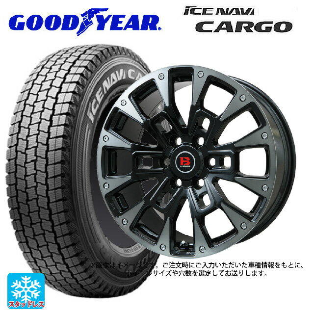 【6/22 20時〜 全品P5倍＆クーポン】スズキ ジムニーノマド(JC74W)用 195/80R15 103/101L グッドイヤー アイスナビ カーゴ ビックウェイ ビーラグナス ビーアールディー ブラックポリッシュ/ブラッククリア 新品スタッドレスタイヤホイール 4本セット
