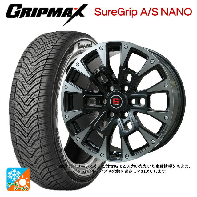 【6/22 20時〜 全品P5倍＆クーポン】スズキ ジムニーシエラ(74系)用 195/80R15 96S グリップマックス シュアグリップ A/S ナノ ブラックレター ビックウェイ ビーラグナス ビーアールディー ブラックポリッシュ/ブラッククリア 新品オールシーズンタイヤホイール 4本セット