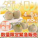 【緊急スポット】北海道 ”夕張メロン” 共撰・良品 4〜6玉 約8kg【2週間以内の発送】【楽ギフ_包装】