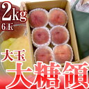 【送料無料】山梨県 最高峰桃 ”大糖領” 大玉6個入り 約2kg 糖度13度以上!ハズレなし!【楽ギフ_包装】