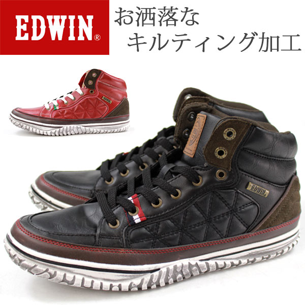 スニーカー ハイカット メンズ 靴 EDWIN ED-7655 エドウィン...:auc-kutsu-nishimura:10010697
