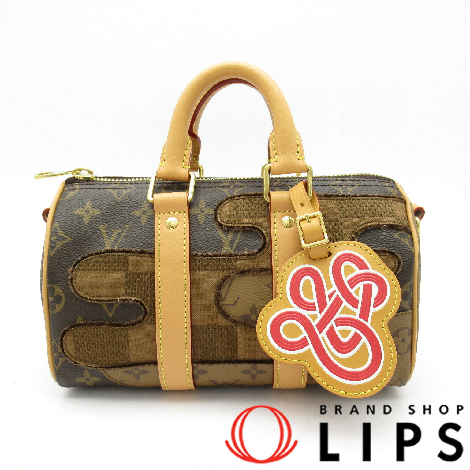ルイ・ヴィトン キーポルバンドリエール25 M15428 モノグラムランドスケープ レディースボストンバッグ ブラウン【中古】