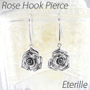 【10%OFF】ブラックダイヤモンド フックピアス 10k 揺れる レディース ダイヤモンド ローズ 薔薇 フラワー 花 ピアス 10k 揺れる 一粒 ひと粒 ゆれる ブラ 10金 k10 ゴールド