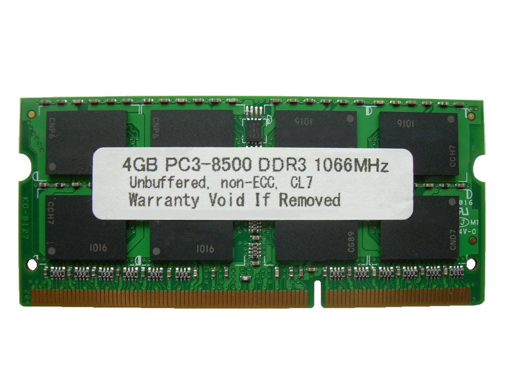 Buffalo A3N1066-4G互換品 4GB PC3-8500 DDR3 1066 204pin SODIMM Macメモリー 【相性保証付】