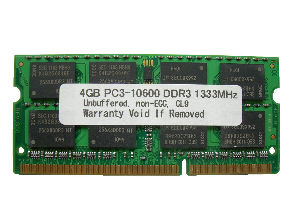 Buffalo A3N1333-4G互換品 4GB PC3-10600 DDR3 1333 204pin SODIMM Macメモリー 【相性保証付】