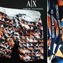 6754-7新品★アルマーニエクスチェンジ ARMANI EXCHANGE★A|Xデザイン水着短パン2401★オレンジ青★MENS★