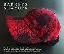 770新品★バーニーズ ニューヨーク BARNEYS NEWYORK★ニットキャップチェック ITALY製★赤系★