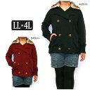 ★フェイク ファー付ソフトジャケット 673608 03ブラック 29ボルドー LL 13号 4L 17号 ※メール便不可。 レディース ジャケット 大きいサイズ yob1701