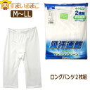 メンズ ロング パンツ 2枚組 M L LL 白 DAT44 大きいサイズあり メンズ 紳士 男性 インナー 吸汗速乾 抗菌防臭 ロンパン ステテコ 肌着