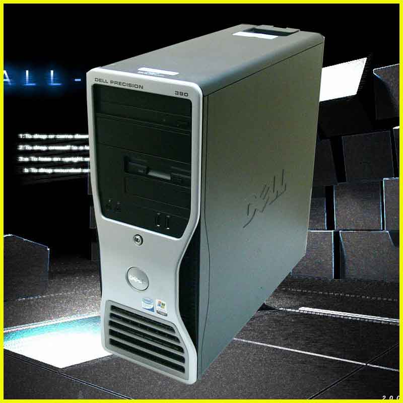 グラボ搭載！ 中古パソコン　DELL PrecisionT3400 Core2duo E8400DVDスーパーマルチ＆メモリー4GBWindowsXP-Pro セットアップ済み　kingsoft 0ffice 2010付