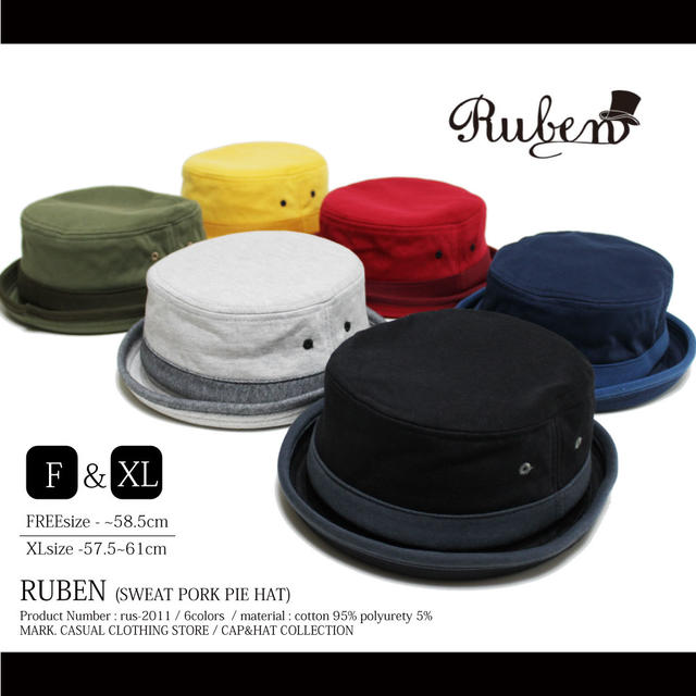【あす楽対応】 RUBEN/ルーベンSWEAT PORK PIE HAT/大きいサイズ対応…...:auc-mark:10001229