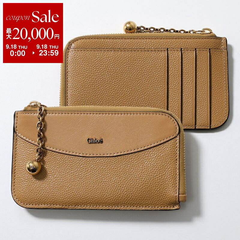 【9/18限定・最大2万円OFFクーポン配布中】Chloe クロエ コインケース カードケース SPHERE スフィア CH25AP982P88 レディース レザー フラグメントケース ミニ財布 ロゴチャーム メタルロゴ 268/BiscottiBeige