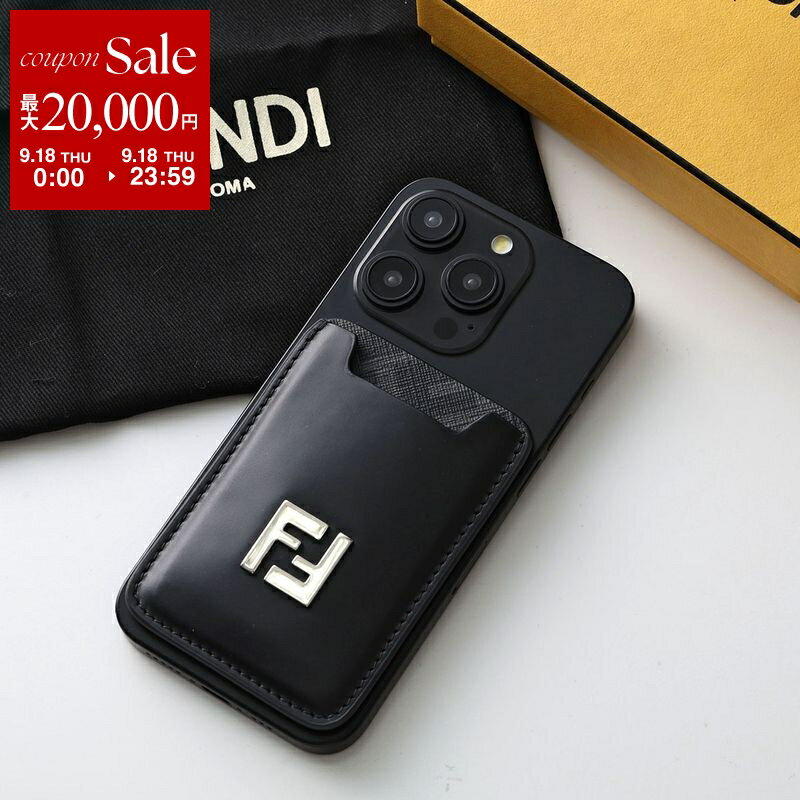 【9/18限定・最大2万円OFFクーポン配布中】FENDI フェンディ カードケース 7M0364 AFF2 メンズ FFスクエア MagSafe マグセーフ対応 マグネット スマホ F0GXN/BLACK+PALLADIUM 7M0364AFF2F0GXN