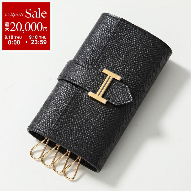 【9/18限定・最大2万円OFFクーポン配布中】HERMES エルメス キーケース ベアン BEARN H047744CC レディース エプソン レザー 4連 Hロゴメタル W刻印 NOIR/GD金具