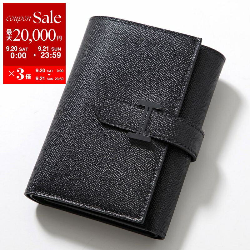 【9/20～9/21限定・最大2万円OFFクーポン配布中】HERMES エルメス 三つ折り財布 BEARN COMBINE ベアン コンビネ MONOCHROME モノクローム H085914CH レディース マダム W刻印 レザー スモール ミニ財布 BK金具 SO-BLACK/ソーブラック【dc_kikaku】