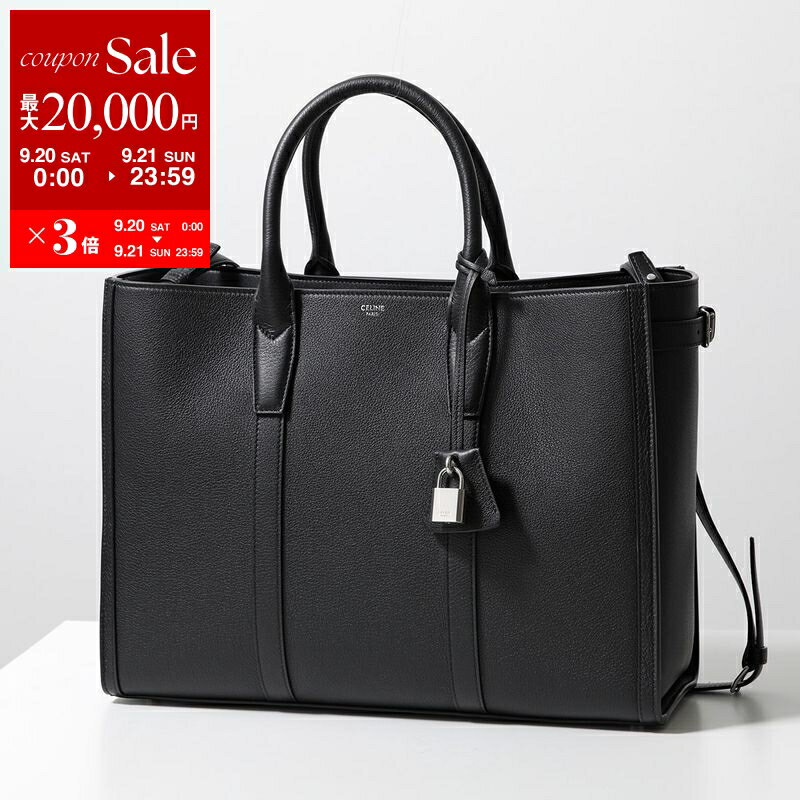 【9/20～9/21限定・最大2万円OFFクーポン配布中】CELINE セリーヌ トートバッグ Medium Cabas ミディアム カバ 116273FGA.38SI メンズ レザー ショルダーバッグ クロスボディ 鞄 Black【dc_kikaku】