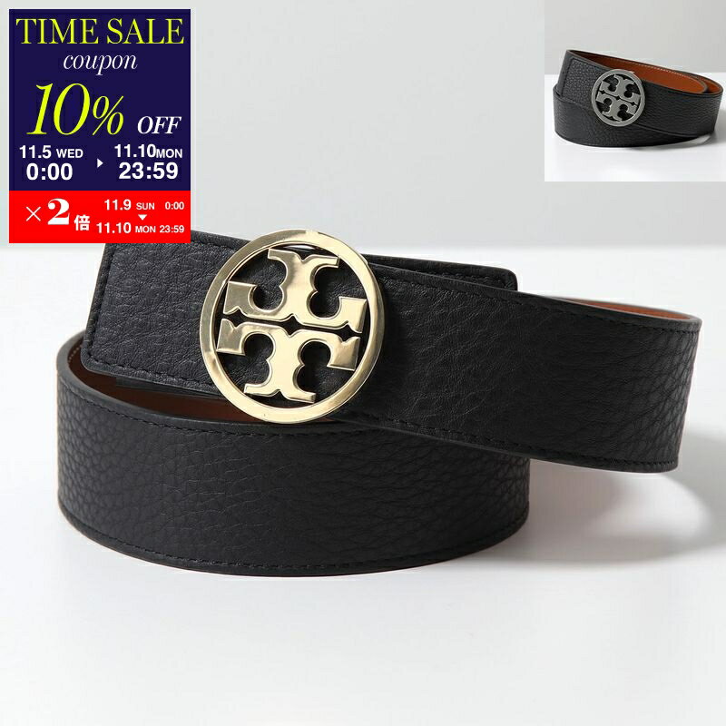 【11/10-23___59迄10％OFFクーポン対象】TORY BURCH <strong>トリーバーチ</strong> ベルト 1.5 MILLER 1.5インチ ミラー 138936 レディース リバーシブル レザー メタルロゴバックル カラー2色【cp_ten】