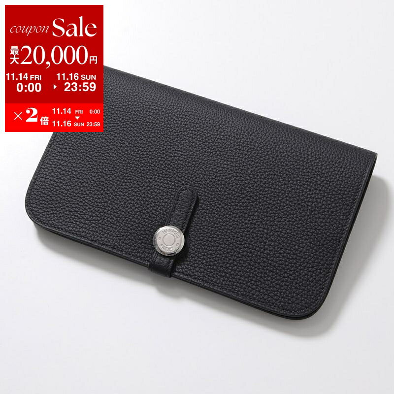 【11/14-11/16限定・最大2万円OFFクーポン配布中】HERMES エルメス 長財布 ドゴン デュオ GM DOGON DUO H043070CK メンズ レディース トゴ レザー 二つ折り コインケース付き セリエ K刻印 NOIR