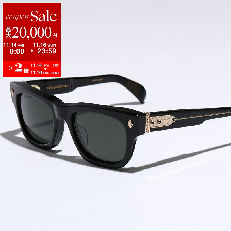 【11/14-11/16限定・最大2万円OFFクーポン配布中】CHROME HEARTS クロムハーツ サングラス DICK FITZENER メンズ ウェリントン型 フルリム セルフレーム メタル アイウェア BK-18KGP