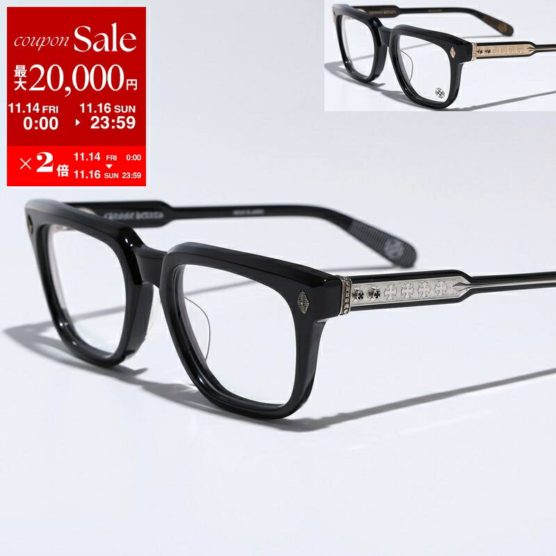【11/14-11/16限定・最大2万円OFFクーポン配布中】CHROME HEARTS クロムハーツ メガネ AMBIDIXTROUS メンズ ウェリントン型 フルリム セルフレーム 黒縁 めがね 眼鏡 伊達メガネ レギュラーフィット アイウェア カラー2色