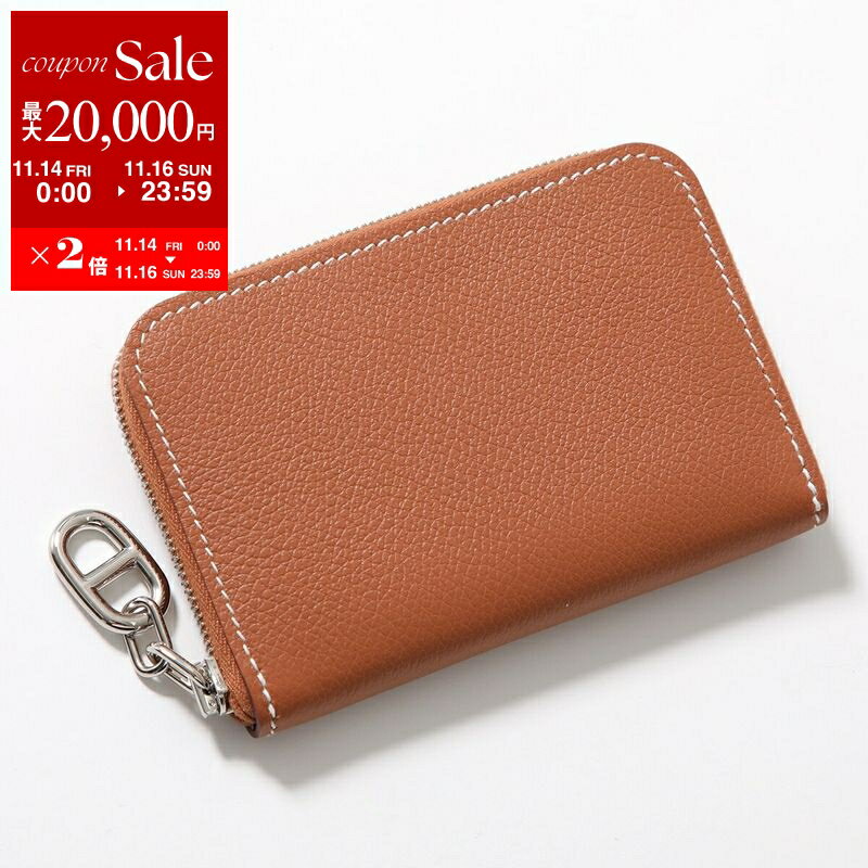 【11/14-11/16限定・最大2万円OFFクーポン配布中】HERMES エルメス コインケース ジップアンゴー コンパクト Zipengo compact シェーヌダンクル Chaine dAncre 084208CC 084208CK レディース エバーカラー レザー ミニ財布 B刻印 カラー2色
