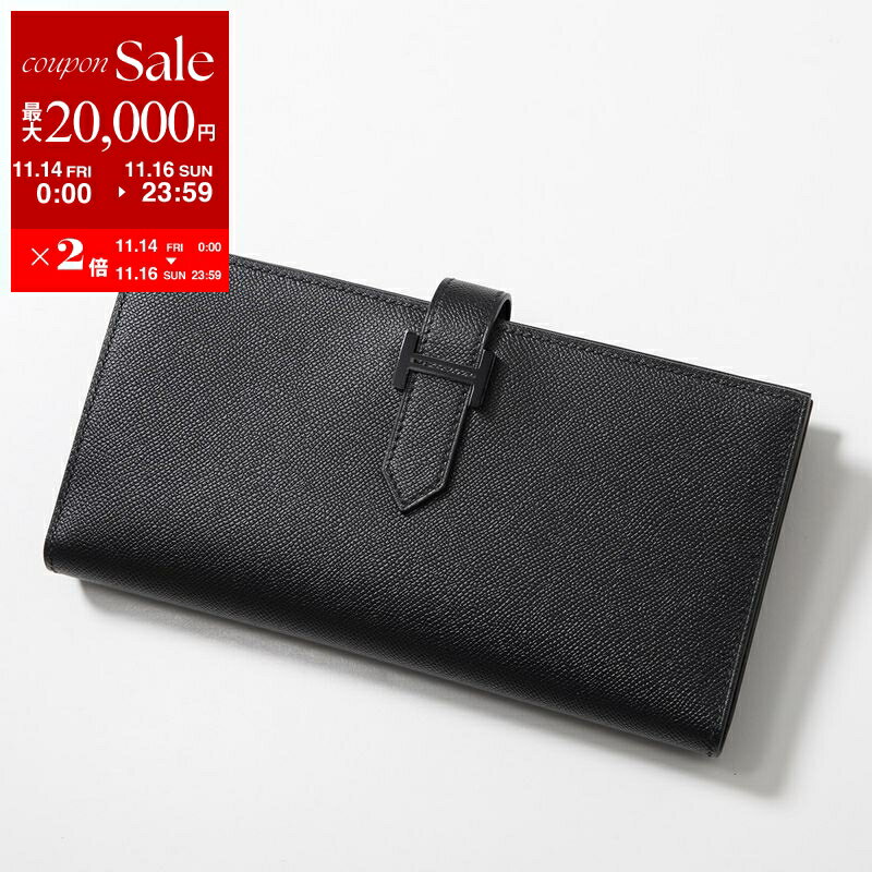 【11/14-11/16限定・最大2万円OFFクーポン配布中】HERMES エルメス 二つ折り長財布 Bearn Souffle ベアン スフレ MONOCHROME モノクローム H085915CH メンズ マダム レザー K刻印 Hメタルロゴ BK金具 SO-BLACK/ソーブラック