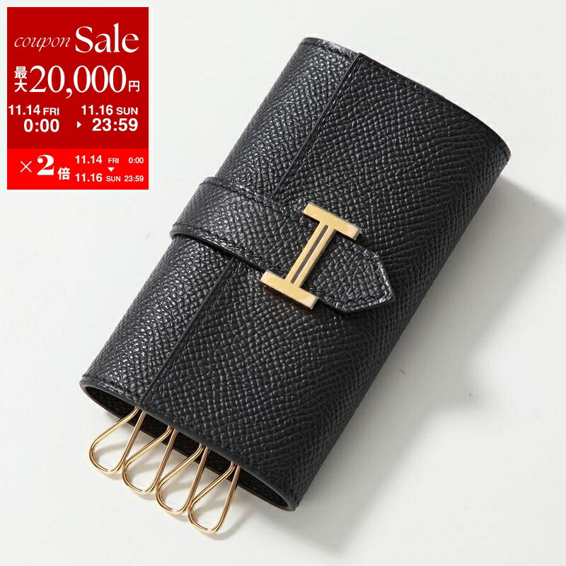 【11/14-11/16限定・最大2万円OFFクーポン配布中】HERMES エルメス キーケース ベアン BEARN H047744CC レディース エプソン レザー 4連 Hロゴメタル W刻印 NOIR/GD金具 ノワール ブラック
