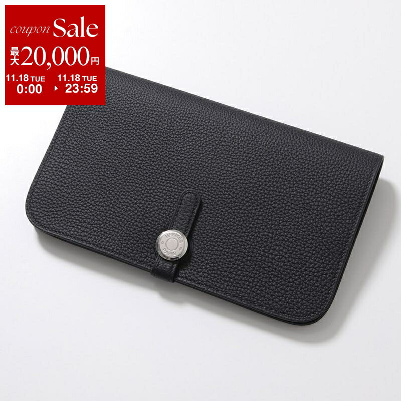 HERMES エルメス 長財布 ドゴン デュオ GM DOGON DUO H043070CK メンズ レディース トゴ レザー 二つ折り コインケース付き セリエ K刻印 NOIR ノワール ブラック