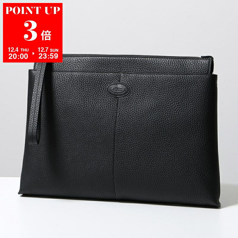 TODS トッズ クラッチバッグ DBS PORTA DOCUMENTI MEDIA ドキュメント ホルダー ポーチ ミディアム XBMDBSN0300WSS メンズ レザー リストレット付き セカンドバッグ ロゴ 鞄 B999