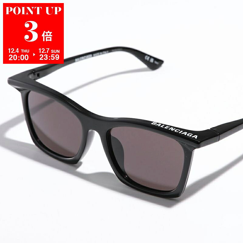 BALENCIAGA <strong>バレンシアガ</strong> サングラス BB0099SA メンズ ウェリントン型 メガネ 眼鏡 ロゴ セルフレーム アイウェア 001/BLACK-BLACK-GREY