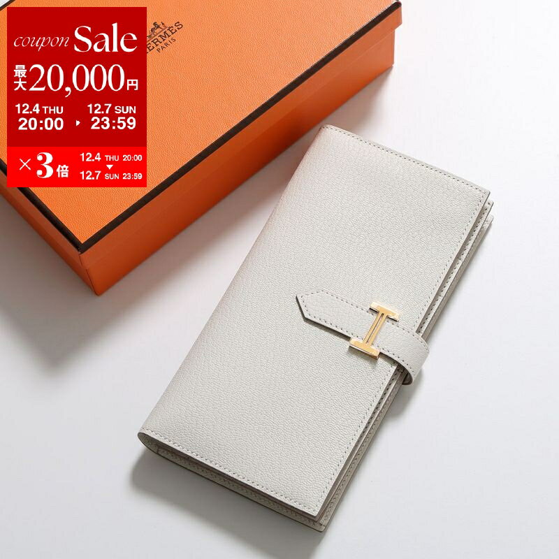 【最大2万円OFFクーポン対象・12/4-20時～】HERMES エルメス 二つ折り長財布 ベアン スフレ Bearn Souffle 039078CC レディース シェーブル B刻印 Hメタルロゴ GD金具 MUSHROOM マッシュルーム【dc_kikaku】