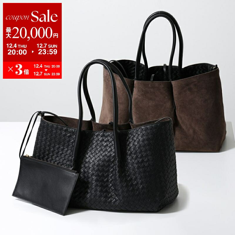 【最大2万円OFFクーポン対象・12/4-20時～】BOTTEGA VENETA ボッテガヴェネタ トートバッグ Pinacoteca ピナコテーカ ミディアム 817166 V5AG1 レディース イントレチャート レザー リバーシブル ミニポーチ付き 鞄 1206/BLACK【dc_kikaku】