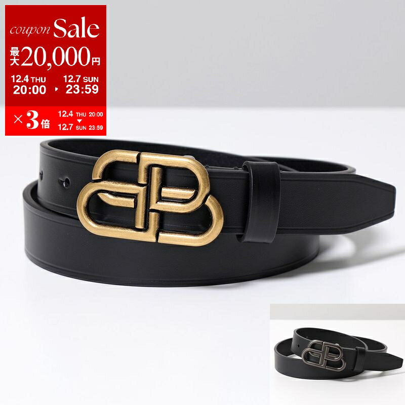 【最大2万円OFFクーポン対象・12/4-20時～】BALENCIAGA <strong>バレンシアガ</strong> ベルト BB THIN BELT 581690 1CH04 1CH0J レディース BBロゴ レザー ナローベルト 1000【dc_kikaku】