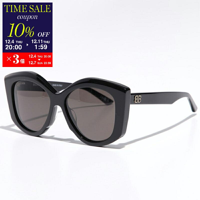 【10％OFFクーポン対象・12/4-20時～】BALENCIAGA <strong>バレンシアガ</strong> サングラス BB0126S レディース バタフライ型 セルフレーム フルリム メタルロゴ アイウェア カラー2色【cp_ten】