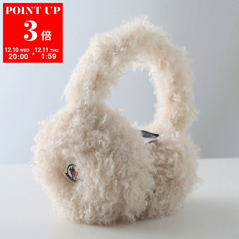 MONCLER モンクレール イヤーマフ 3B00055 89B4G レディース 耳あて ファー ボア テディ イヤマフ ロゴパッチ 21I