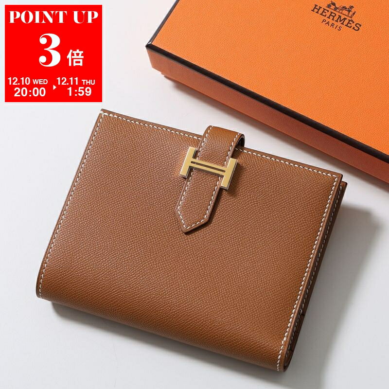 HERMES エルメス 二つ折り財布 ベアン コンパクト BEARN COMPACT マダム 084817CC レディース レザー Hパーツ W刻印 GD金具 GOLD/ゴールド