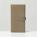 HERMES エルメス 039785CK EPSOM BEARN SOUFFLET レザー 二つ折り長財布 Hパーツ ブランドBOX+ショッパー付き 18/ETOUPE レディース