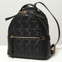【5,000円OFFクーポン対象!12月1日限定】FENDI フェンディ 8BZ038 A72V バックパック スモール リュック FFロゴ ズッカ柄 レザー F15ZW/NERO+ORO 鞄 レディース