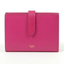 CELINE セリーヌ 10B643BFP.24PI Midium Strap Wallet ストラップ レザー 二つ折り財布 ミディアム スモール財布 Pink レディース
