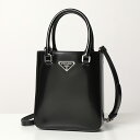 PRADA プラダ 1BA331 OOO ZO6 レザー スモール トートバッグ ショルダーバッグ ポシェット 鞄 F0002/NERO レディース