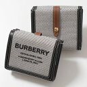 BURBERRY バーバリー 二つ折り財布 8039546 レディース ホースフェリープリント キャンバス×レザー ミニ財布 A1189/BLACK/TAN