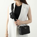 PRADA プラダ ショルダーバッグ ブリック 2VH070 2DMH レディース クロスボディバッグ Re-Nylon サフィアーノレザー ロゴ 鞄 F0002/NERO