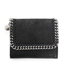 STELLA McCARTNEY ステラマッカートニー 431000 W9132 Falabella ファラベラ スモール フラップ ウォレット ミドル 三つ折り財布 チェーン 装飾 エコレザー ミニ財布 カラー1000/ブラック 41040
