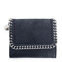 STELLA McCARTNEY ステラマッカートニー 431000 W9132 Falabella ファラベラ スモール フラップ ウォレット ミドル 三つ折り財布 チェーン 装飾 エコレザー スナップボタン カラー4061/ダークネイビー 46440
