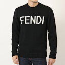 【エントリーでP10倍 10/19 20:00~10/23 9:59】FENDI フェンディ FZZ387 A3M3 クルーネック ニット セーター F0QA1/ブラック
