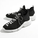 PRADA プラダ 1E344L 3V98 F0967 ニットスニーカー レースアップシューズ 靴 NERO+BIANCO 靴 レディース