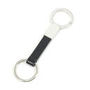 【500円OFFクーポン対象!10月1日限定】BVLGARI ブルガリ 282704 ABU BB MAN レザー×ブラス キーリング キーホルダー Black ユニセックス メンズ