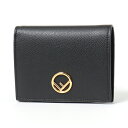 【1,000円OFFクーポン対象!11月1日限定】FENDI フェンディ 8M0387 A18B F0KUR レザー 二つ折り財布 ミニ財布 豆財布 NERO+ORO レディース